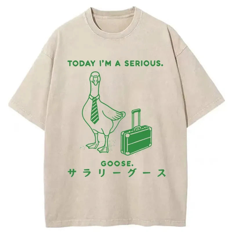 Hard Working Goose Washed T-Shirt Casual Oversized Outfit Style Gifts For Him - Gypsysystersgift