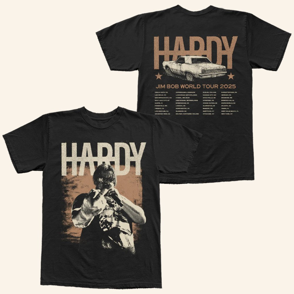 Hardy Merch Photo Tour T-Shirt Jim Bob World Tour 2025 Shirt Gifts For Music Lovers - GypsysystersGift