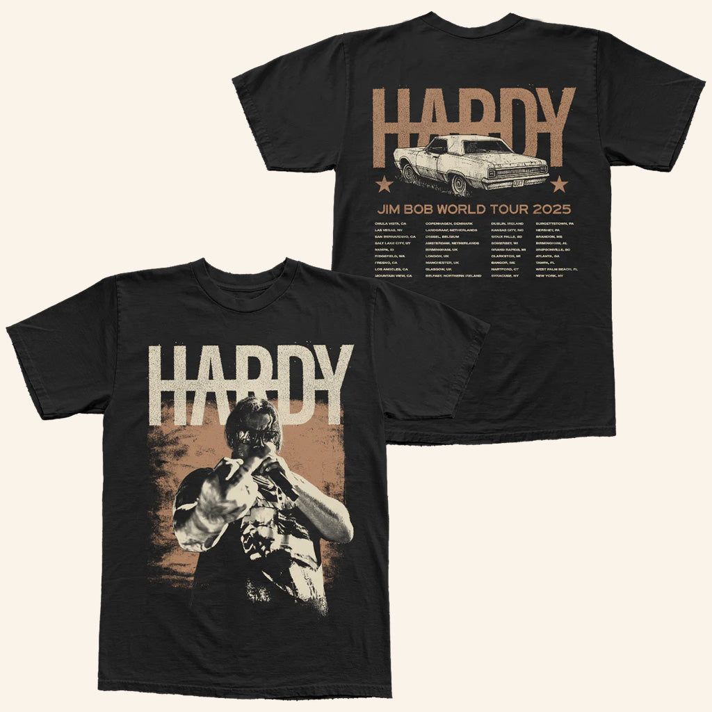 Hardy Merch Photo Tour T-Shirt Jim Bob World Tour 2025 Shirt Gifts For Music Lovers - GypsysystersGift