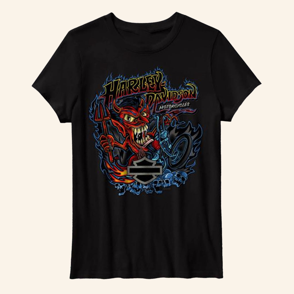 Harley Davidson Merch Devil On Wheels Shirt Best Birthday Gift For Him - GypsysystersGift