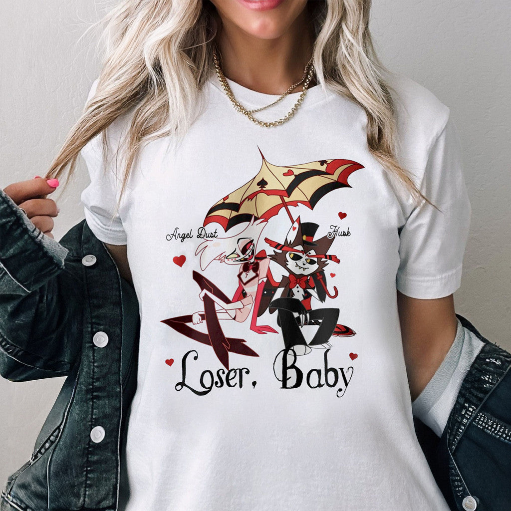 Hazbin Hotel Husk x Angel Dust T-Shirt Loser Baby Shirt Hazbin Hotel Merch Gifts Ideas For Her - Gypsysystersgift