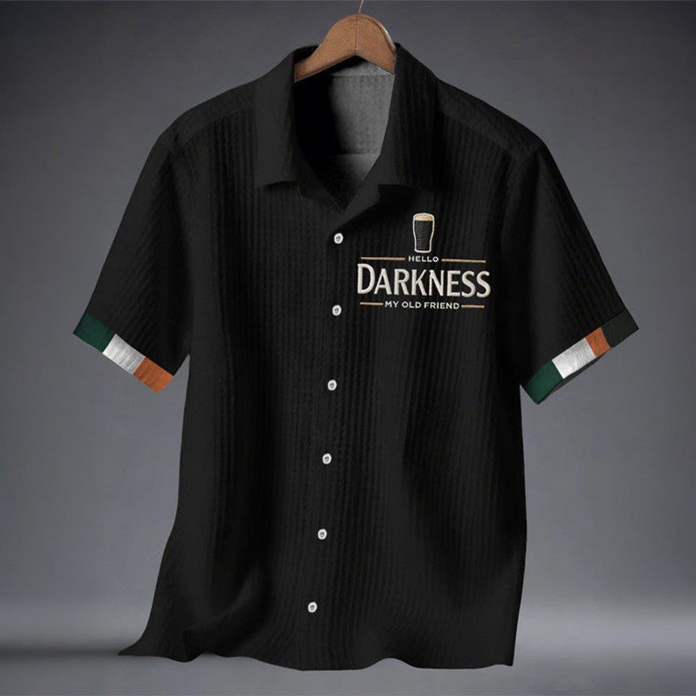 Hello Darkness My Old Friend Button Shirt St Patrick's Day Clothes Unique Gift For Boyfriend - Famerry