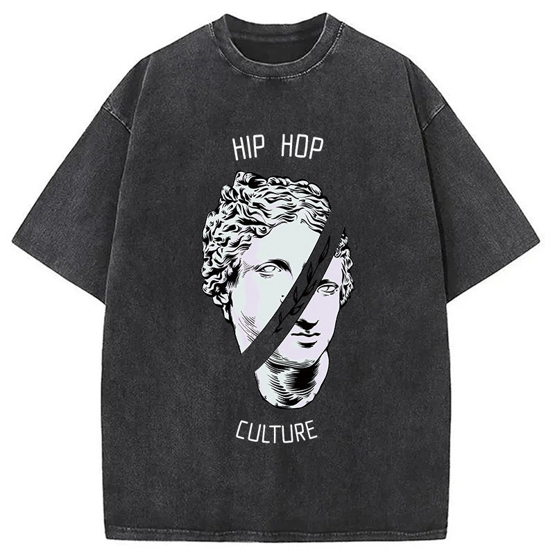Hip Hop Culture Washed T-Shirt Funny Aesthetic Trendy Apparel Gifts For Her - Gypsysystersgift