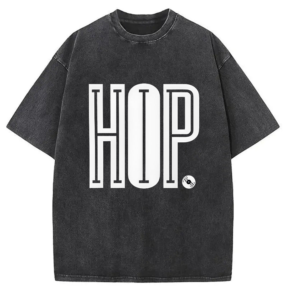 Hip Hop Washed T-Shirt Everyday Comfort Graphic Shirt Gifts For Him - Gypsysystersgift