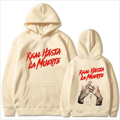 Hoodie Rapper Anuel Aa Mens Real Hasta La Muerte Print Hip Hop Casual Gifts For Her Trendy Merch - Gypsysystersgift
