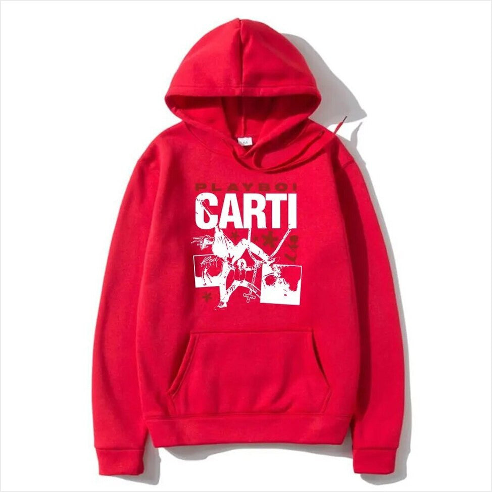 Hoodie Rapper Playboi Carti Whole Lotta Red Print Gifts For Him Merch Clothing - Gypsysystersgift