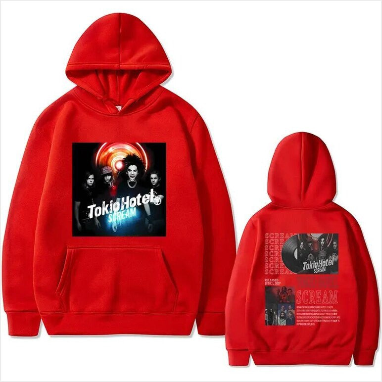 Hoodie Rock Band Tokio Hotel Screm Album Double Sided Print Gifts For Him Merch Apparel - Gypsysystersgift
