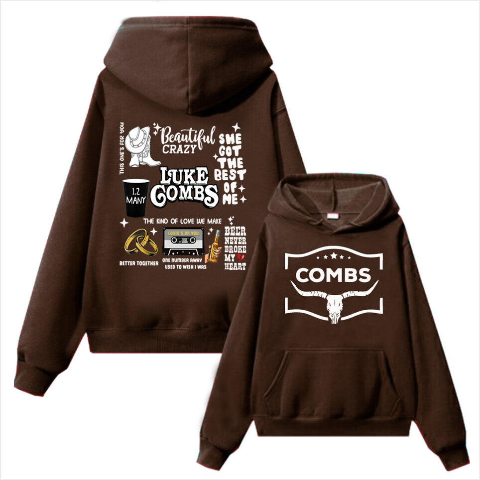 Hoodie Tuledai Luke Combs Country Music Western Harajuku Hip Hop Men Women Fans Gift Gifts For Him - Gypsysystersgift