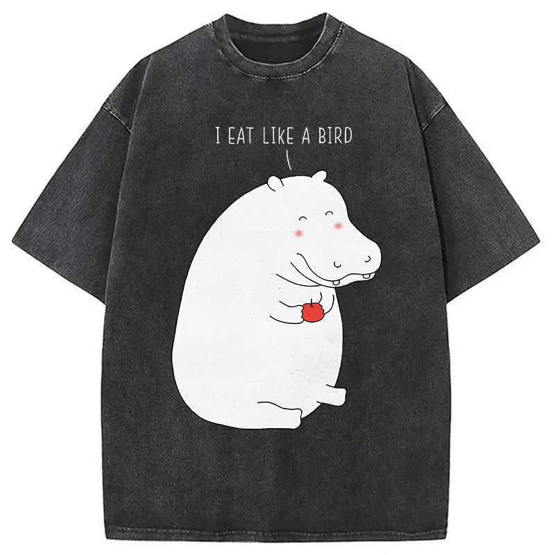 Humble Hippo Washed T-Shirt Retro Streetwear Graphic Top Gifts For Him - Gypsysystersgift