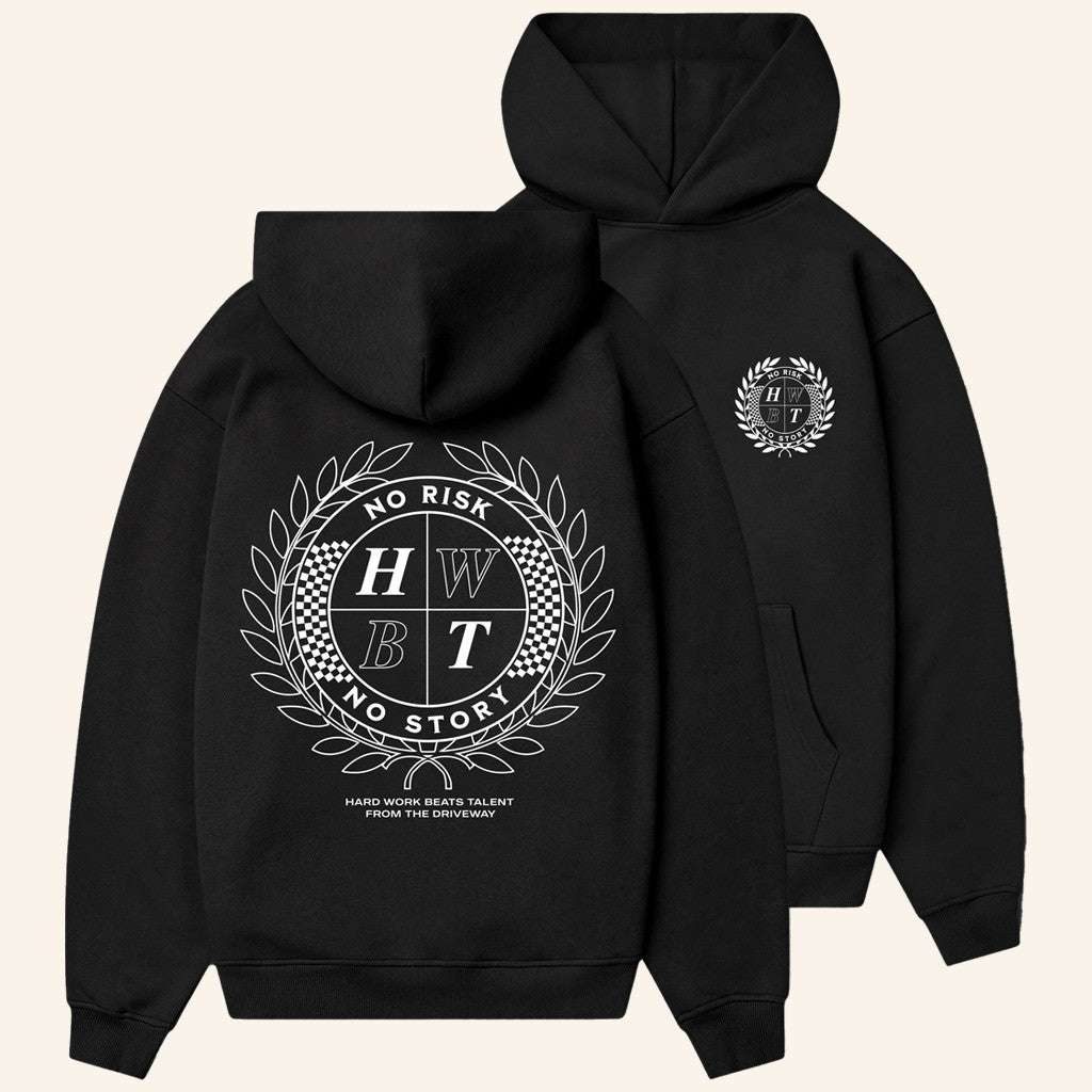 HWBT Merch No Risk Crest Black Hoodie Birthday Present For Husband - Gypsysystersgift