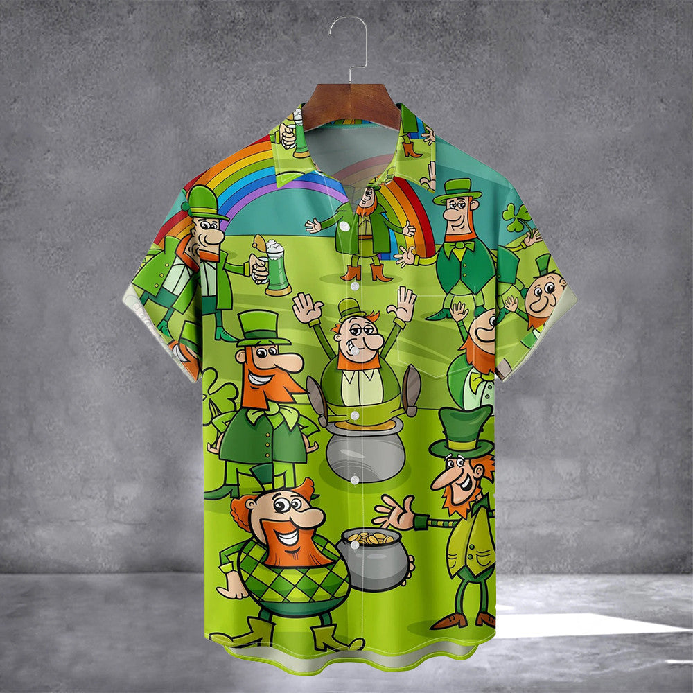 Irish Gnome Hawaiian Shirt With Pocket Cool St Patrick'S Day Shirts Gifts For Dudes - Famerry