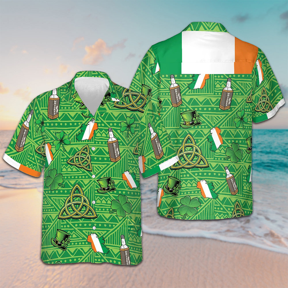 Irish Saint Patrick's Day Hawaiian Shirt For Men's Shamrock Button Down Shirt Irish Clothing - Famerry