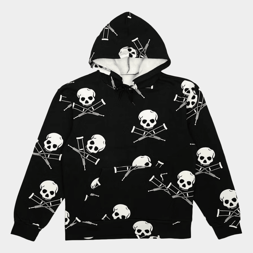 Jackass Merch Jackass Skull And Crutches Hoodie Unique Gifts For Him - Gypsysystersgift