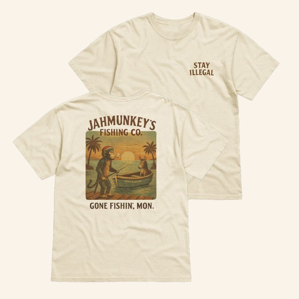 Jahmunkey Merch Jahmunkey Gone Fishing T-Shirt Christmas Gift Ideas For Him - Gypsysystersgift