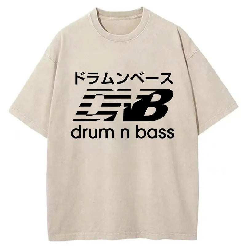 Japanese Drum And Bass Washed T-Shirt Funny Graphic Gift For Friends Gifts For Her - Gypsysystersgift