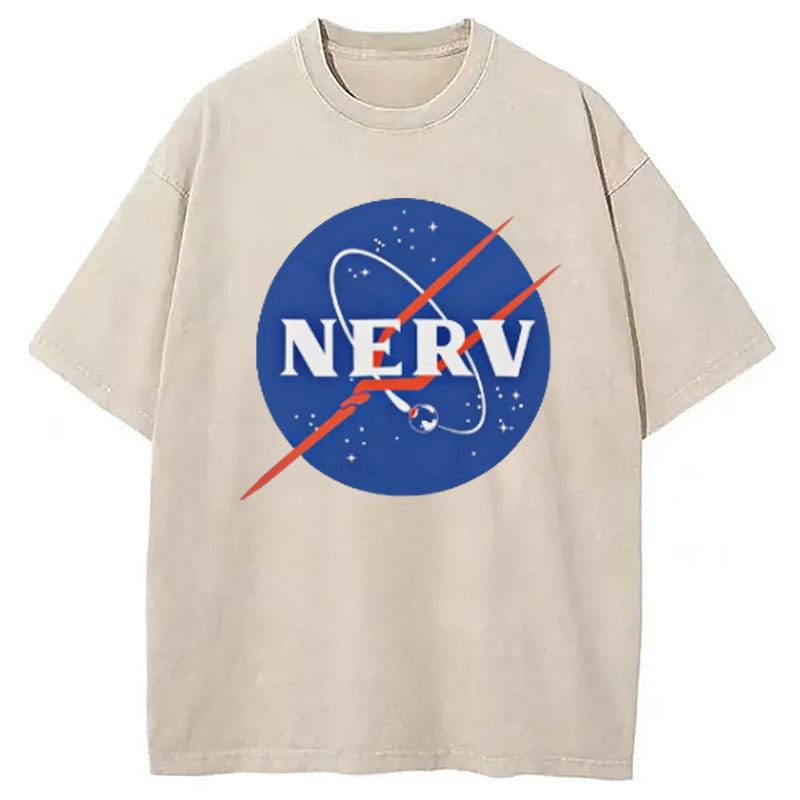 Japanese NERV Washed T-Shirt Unique Aesthetic Fashion Tee Gifts For Him - Gypsysystersgift