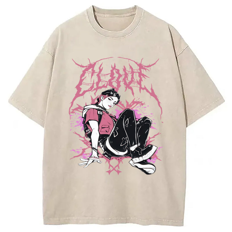 Japanese Shizuku Anime Washed T-Shirt Everyday Comfort Graphic Shirt Gifts For Her - Gypsysystersgift