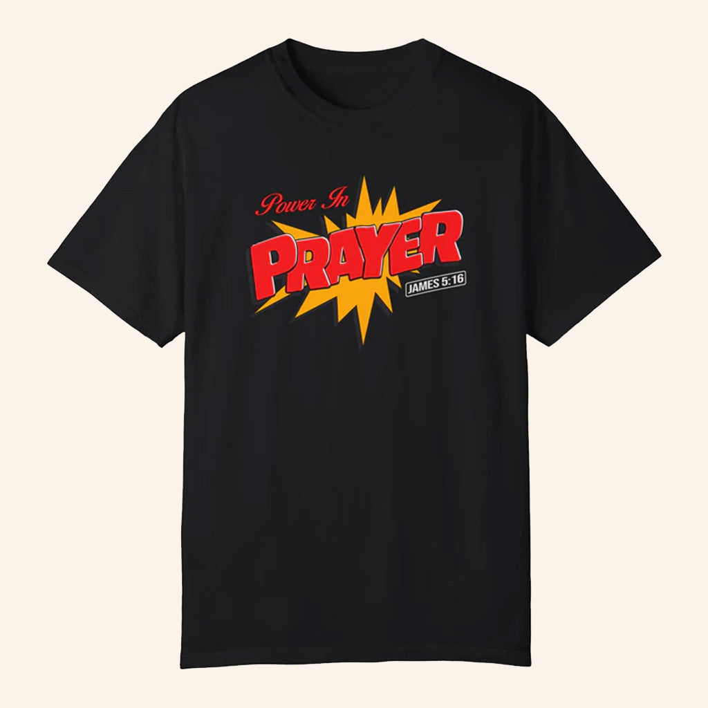 Jesus In The Street Merch Power In Prayer 90's Cartoon T-Shirt Black Gifts For Him - Gypsysystersgift