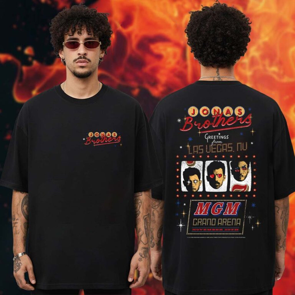 Jonas Brothers Merch Greetings From Your Hometown Las Vegas NV T-Shirt Gifts For Him - Gypsysystersgift