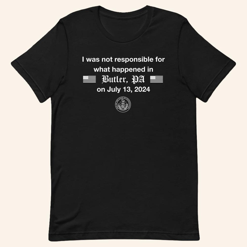 Jschlatt Merch The Presidential Mishap T-Shirt On July 13 2024 I Was Not Responsible Shirt - GypsysystersGift