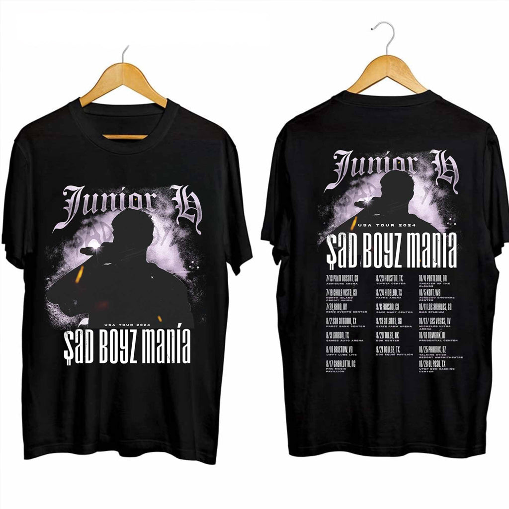 Junior H Sad Boyz Mania Tour Shirt Junior H Merch Music Lover Gifts For Him - Gypsysystersgift