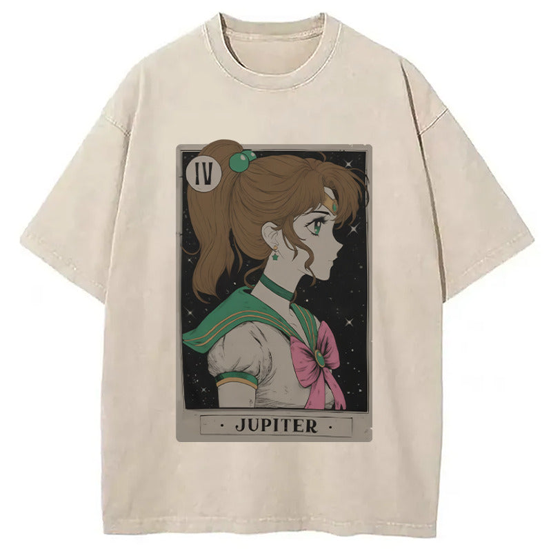 Jupiter Tarot Card Washed T-Shirt Unisex Streetwear Graphic Style Gifts For Her - Gypsysystersgift