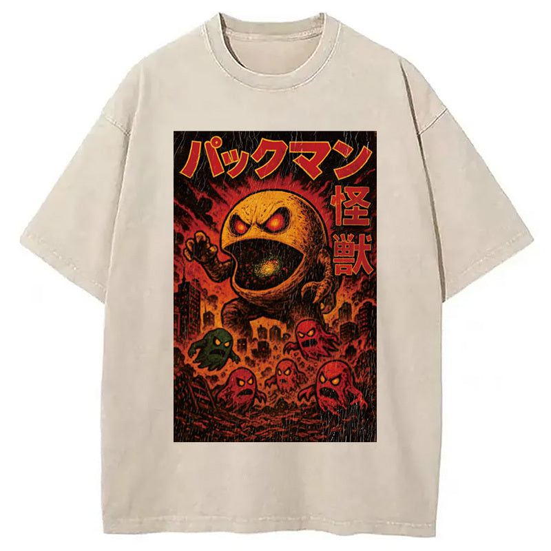 Kaiju Retro Japanese Monster Washed T-Shirt Soft Comfortable Daily T Shirt Gifts For Her - Gypsysystersgift
