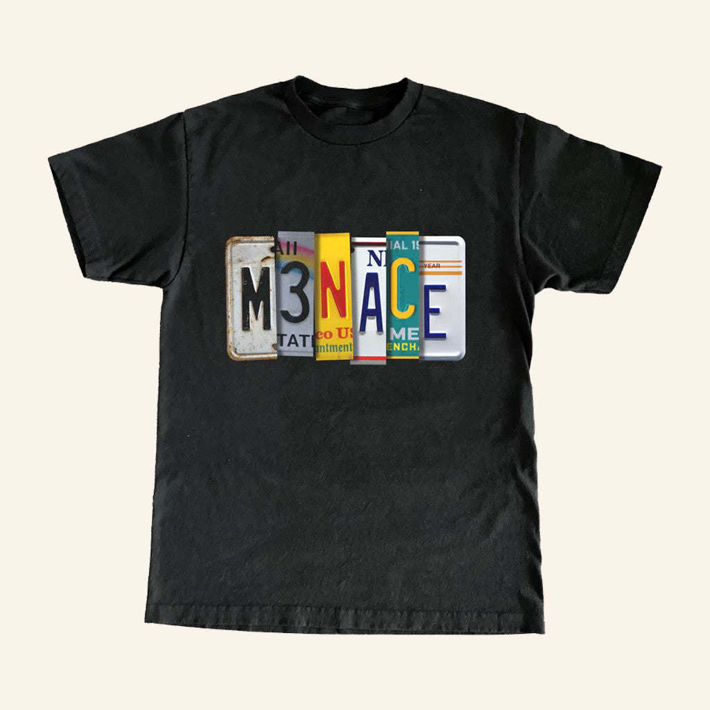 Kanel Joseph Merch Menace License Plate Black T-Shirt Birthday Gifts For Him - Gypsysystersgift