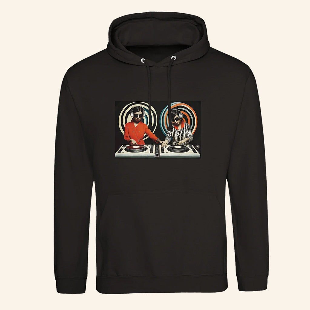 Kelly Boesch Art Merch Twin DJ's Retro Hoodie Gifts Ideas For Him - Gypsysystersgift