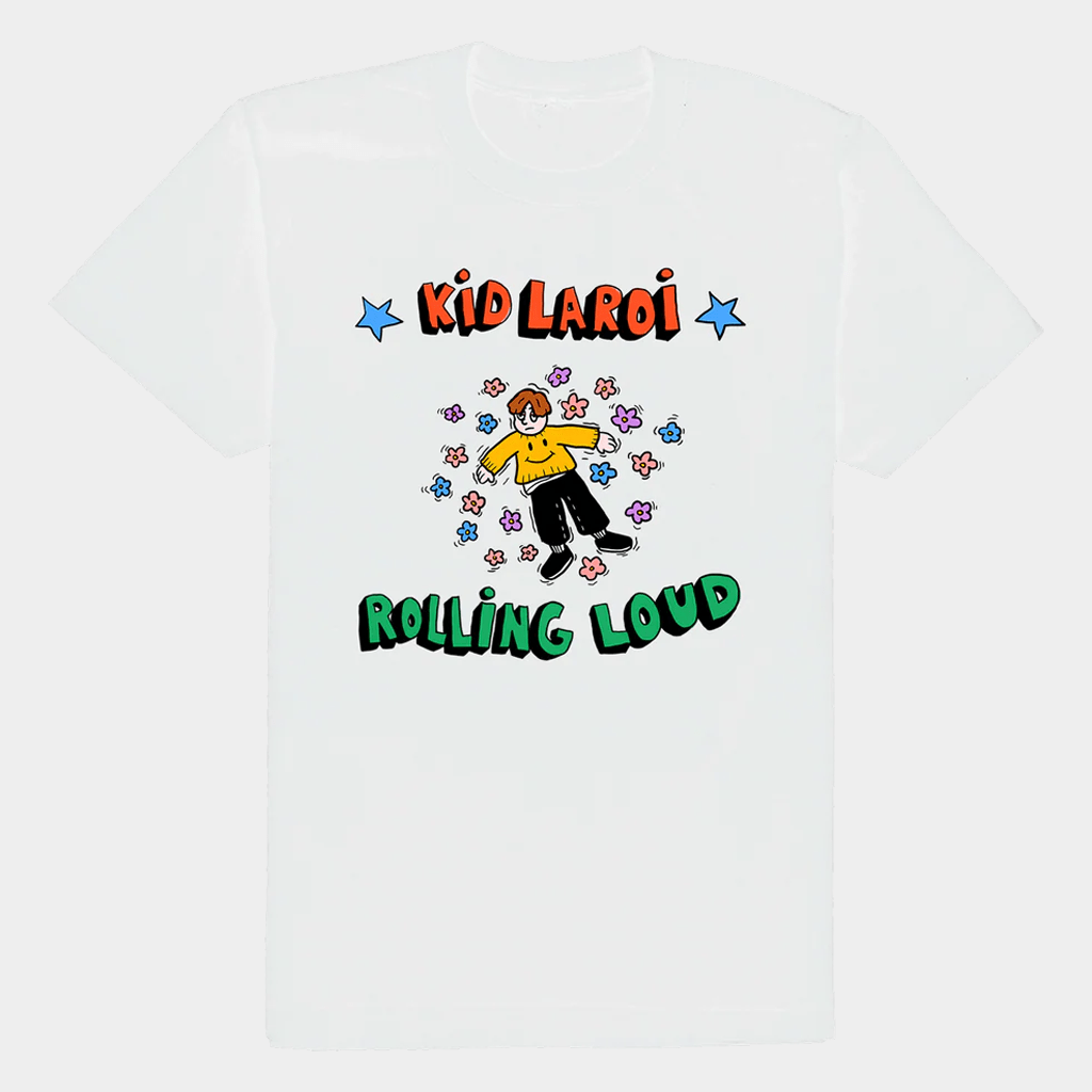 Kid LAROI Merch Kid LAROI X Rolling Loud Stream T-Shirt White Gifts Ideas For Him - GypsysystersGift