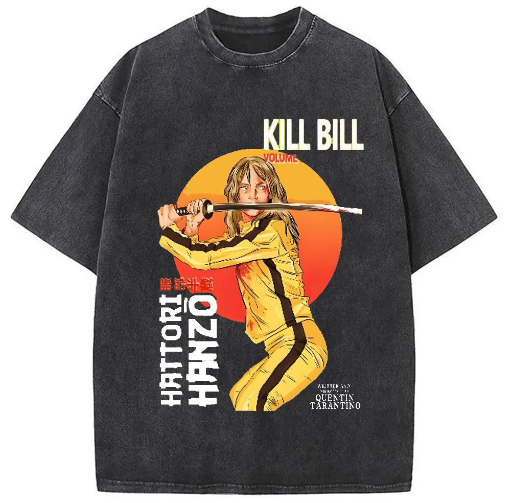 Kill Bil Hattori Hanzo Vintage Washed T-Shirt Retro Streetwear Graphic Top Gifts For Brother - Gypsysystersgift