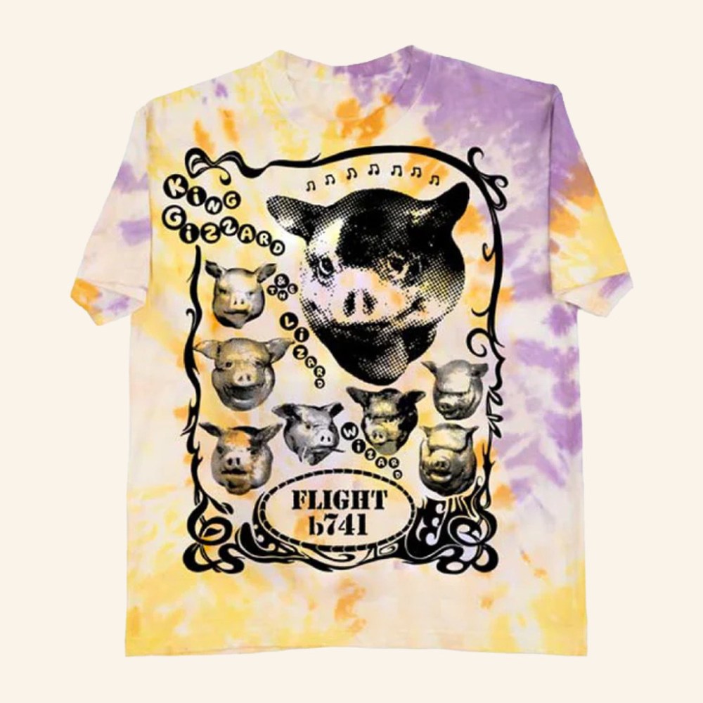 King Gizzard Merch King Gizzard And The Lizard Wizard Pig Tie Dye T-Shirt Gifts For Rock Fans - Gypsysystersgift