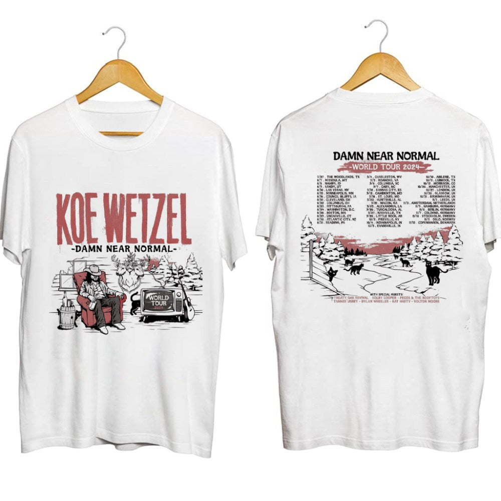 Koe Wetzel World Tour 2024 T-Shirt Koe Wetzel Merch Music Lover Gift Ideas For Him - Gypsysystersgift