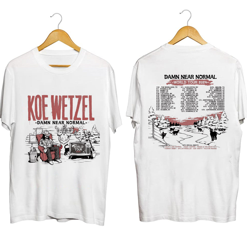 Koe Wetzel World Tour 2024 T-Shirt Koe Wetzel Merch Music Lover Gift Ideas For Him - Gypsysystersgift