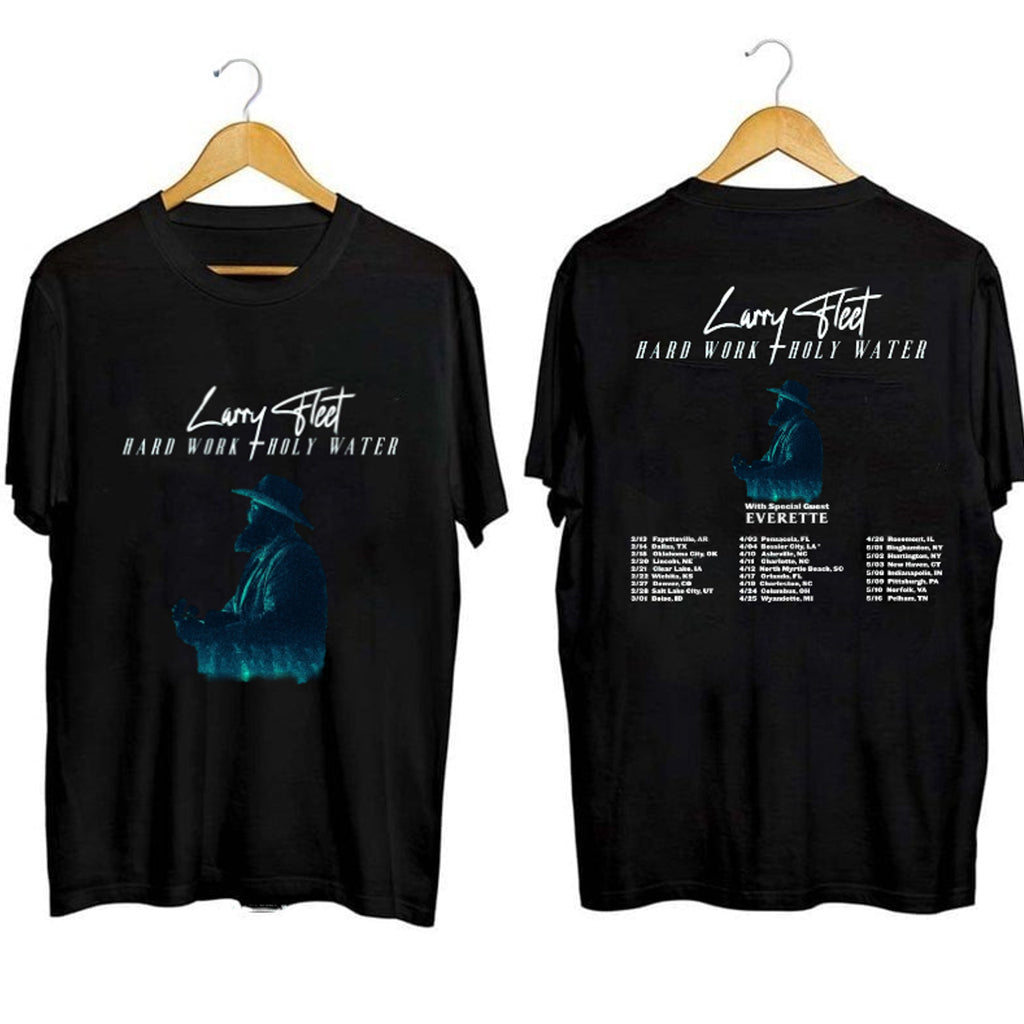 Larry Fleet Hard Work and Holy Water Tour Shirt Larry Fleet Merch Music Lover Gifts For Him - Gypsysystersgift