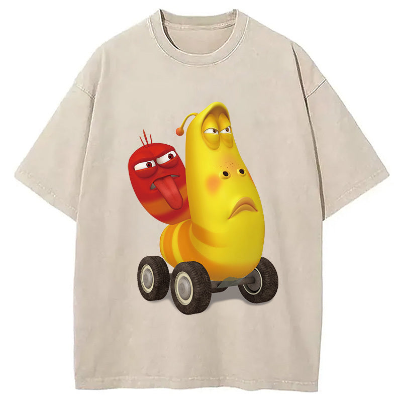 Larve Red and Yellow on The Car Washed T-Shirt Cool Urban Street Style Shirt Gifts For Her - Gypsysystersgift