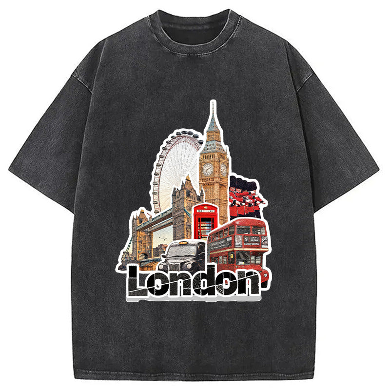 London View Washed T-Shirt Everyday Comfort Graphic Shirt Gifts For Her - Gypsysystersgift
