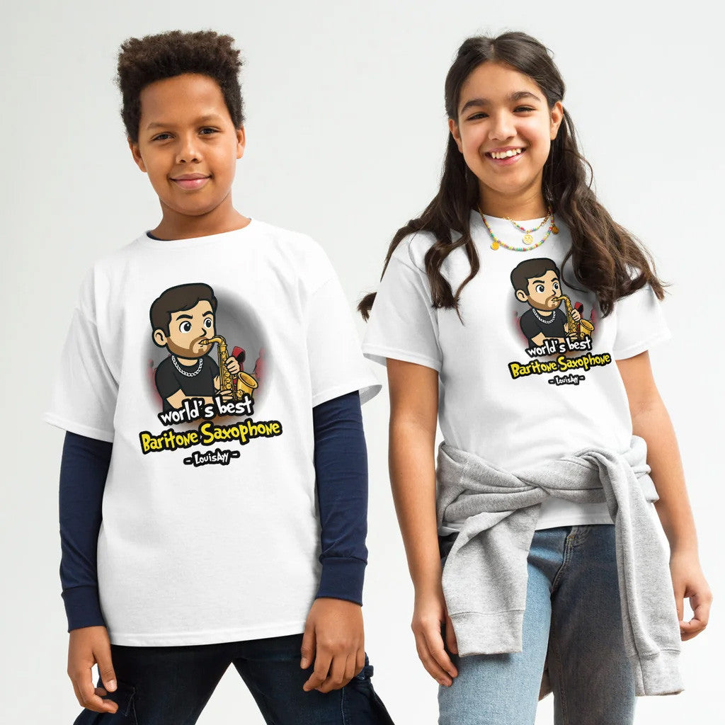 Louisayy Merch World's Best Baritone Saxophone T-Shirt White Birthday Gift For Daughter - Gypsysystersgift