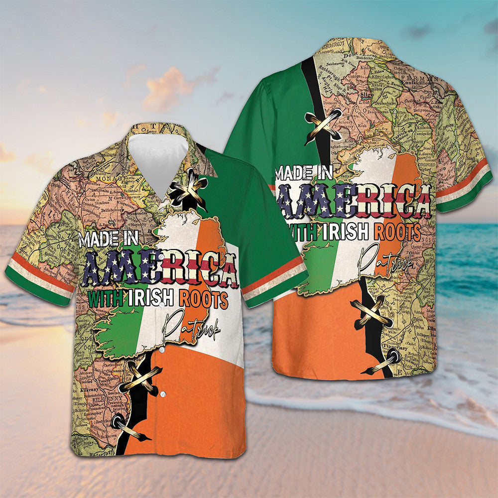 Made In America With Irish Roots Hawaiian Shirt Gifts For St Patrick's Day - Famerry