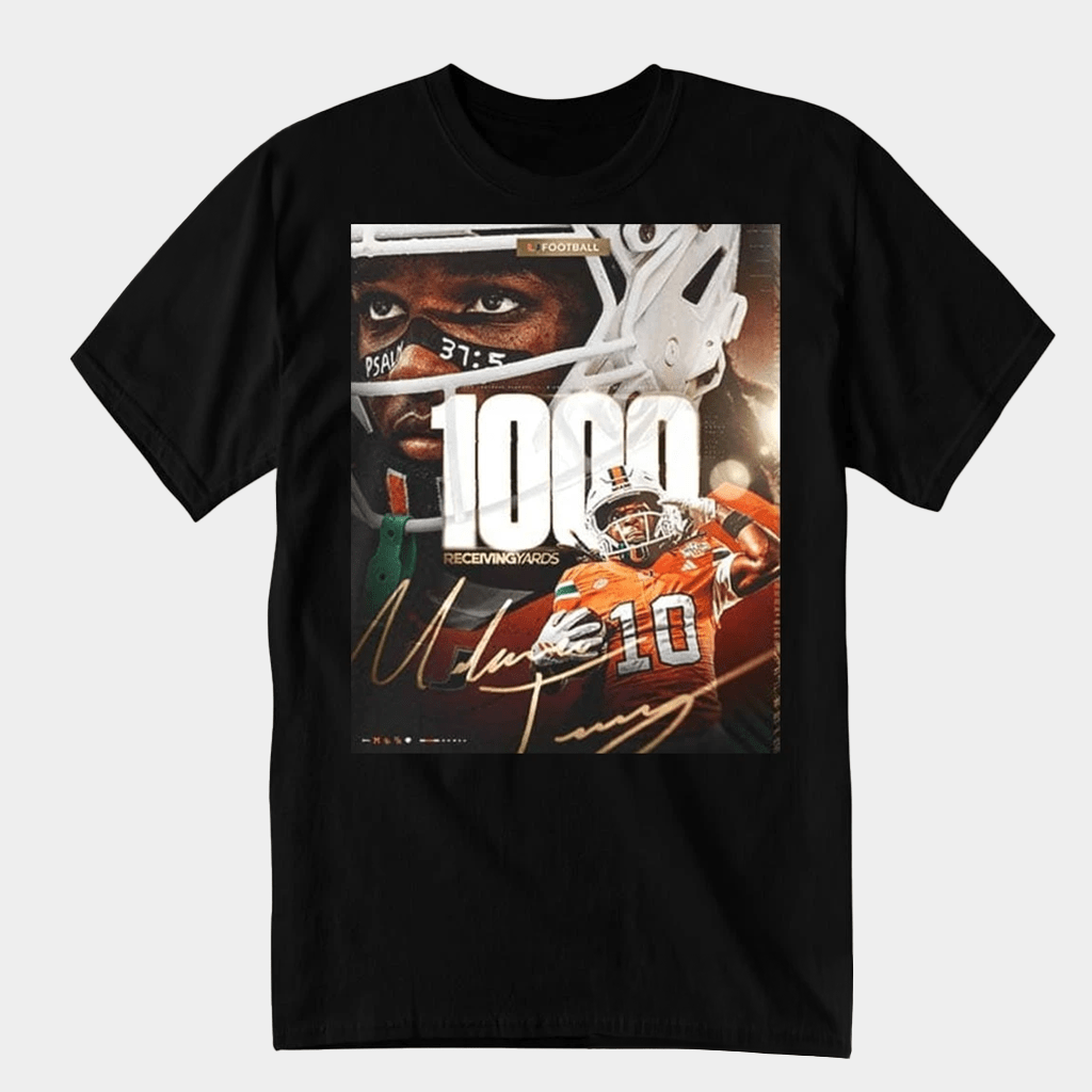 Malachi Toney Record 1000 Receiving Yards In A Season T-Shirt Miami Football Merch Fan Gifts - GypsysystersGift