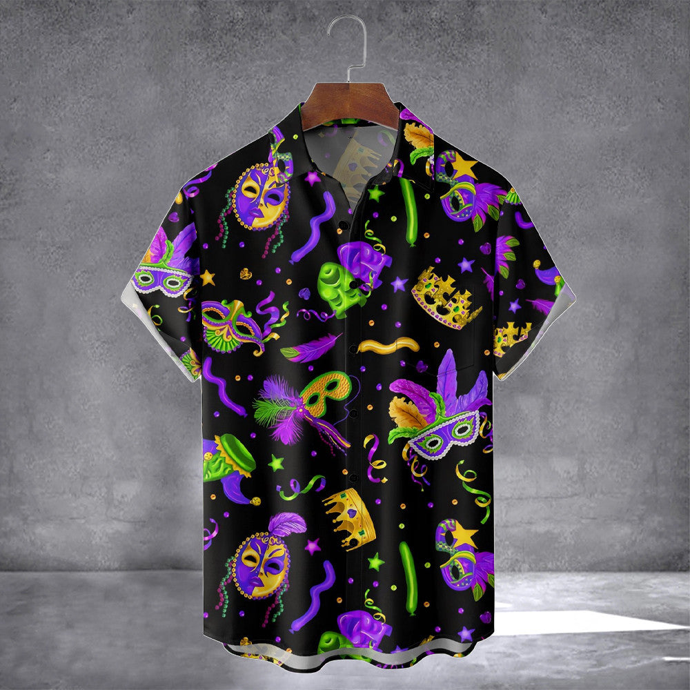 Mardi Gras Carnival Mask Chest Hawaiian Shirt Happy St Patrick'S Day Shirt Gifts For Hims - Famerry