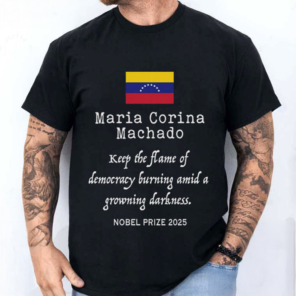 Maria Corina Machado Nobel Prize Winner 2025 T-Shirt Gift Ideas For Him - Gypsysystersgift