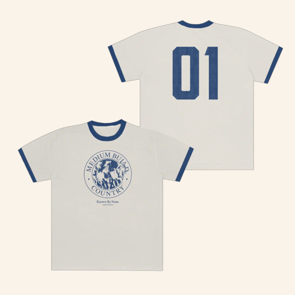 Medium Build Merch Medium Build Country Ringer T-Shirt Xmas Presents For Him - Gypsysystersgift