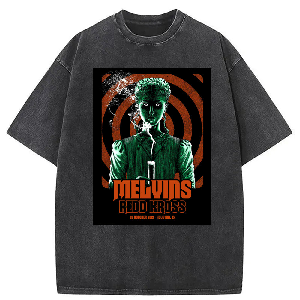 Melvins and Redd Kross Washed T-Shirt Casual Oversized Outfit Style Gifts For Her - Gypsysystersgift