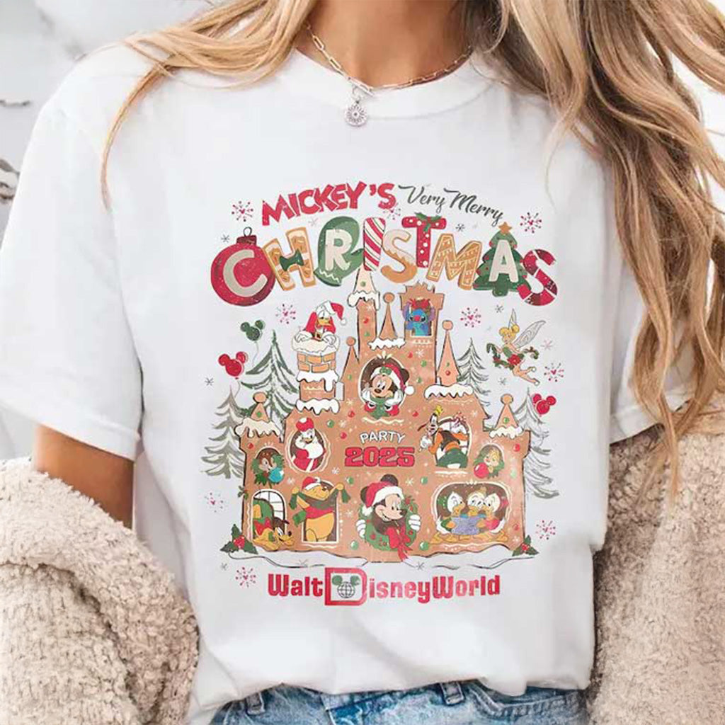Mickey Very Merry Christmas World 2025 T-Shirt Christmas Gifts For Friends - Gypsysystersgift
