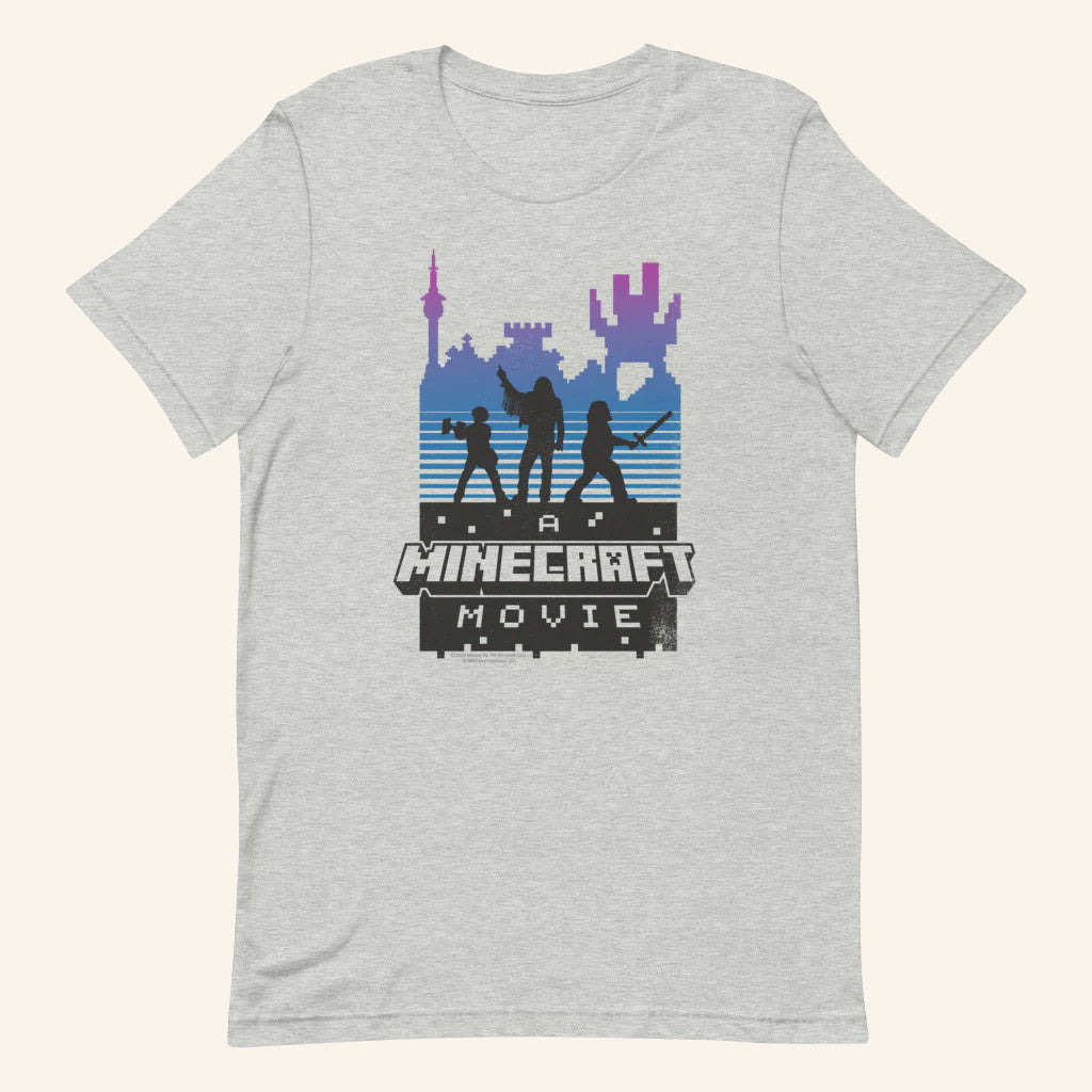Minecraft Merch A Minecraft Movie Retro Silhouette T-Shirt Birthday Gift For Him - Gypsysystersgift