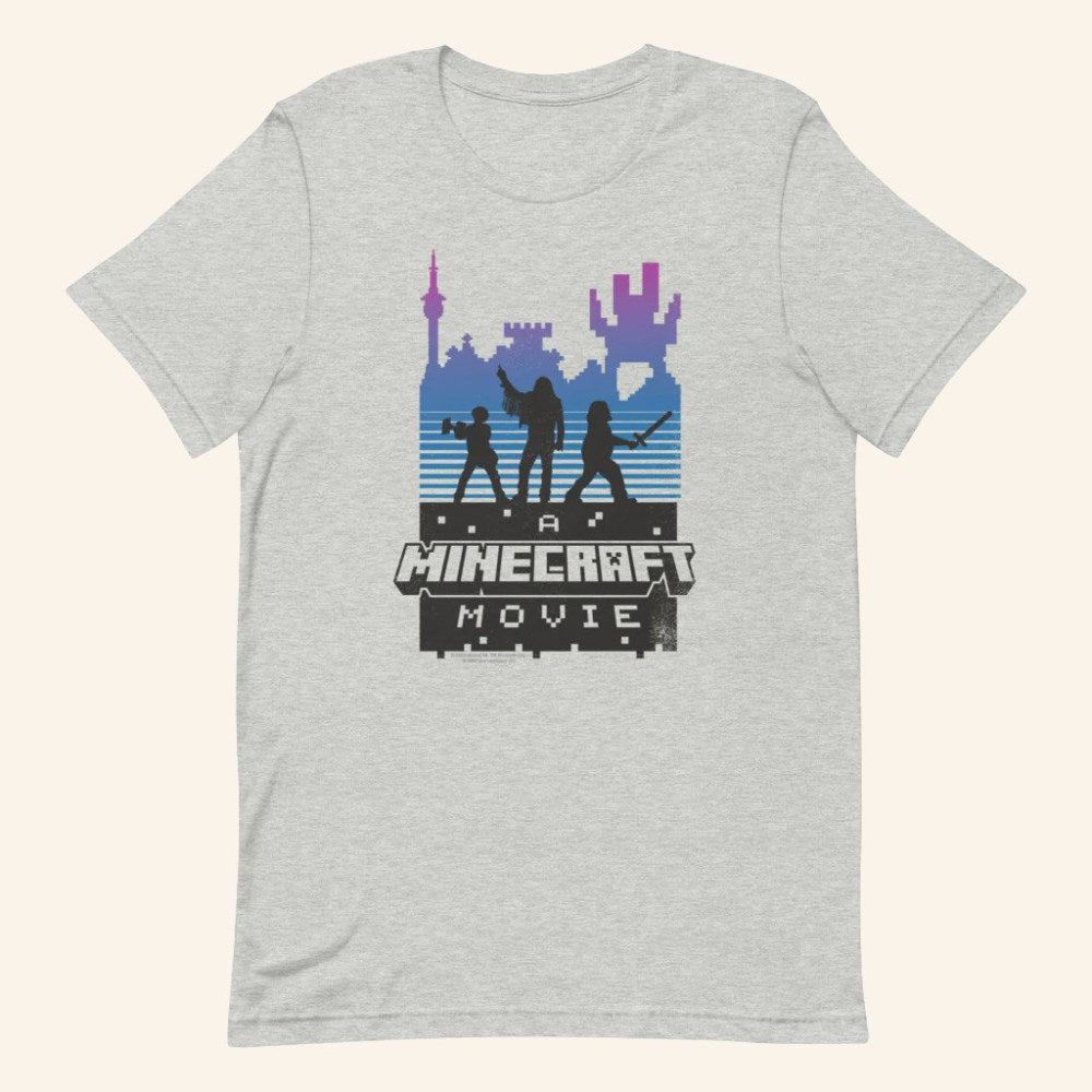 Minecraft Merch A Minecraft Movie Retro Silhouette T-Shirt Birthday Gift For Him - Gypsysystersgift
