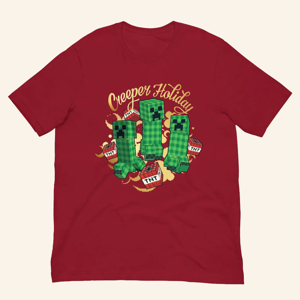 Minecraft Merch Minecraft Creeper Holiday T-Shirt Christmas Gifts For Him - Gypsysystersgift