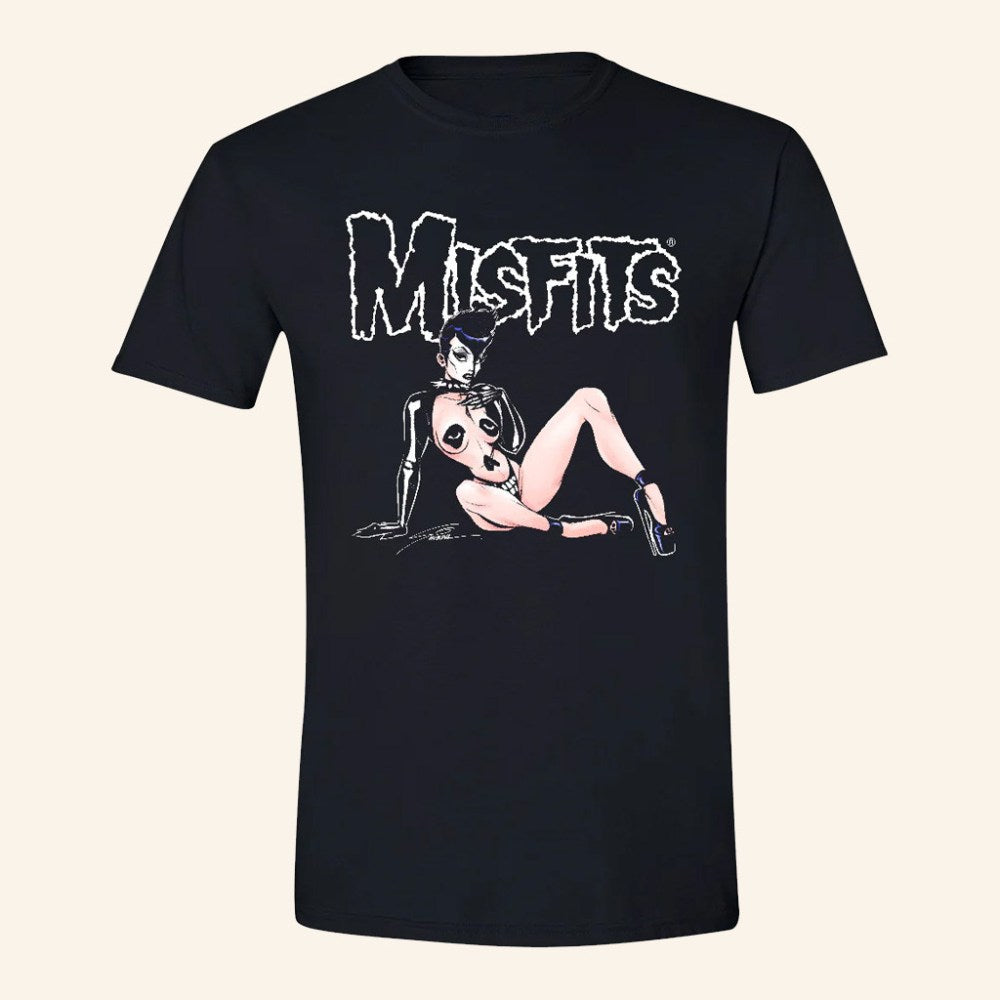 Misfits Merch Misfits Fiendish Pin Up Black T-Shirt Best Gifts For Rock Fans - Gypsysystersgift