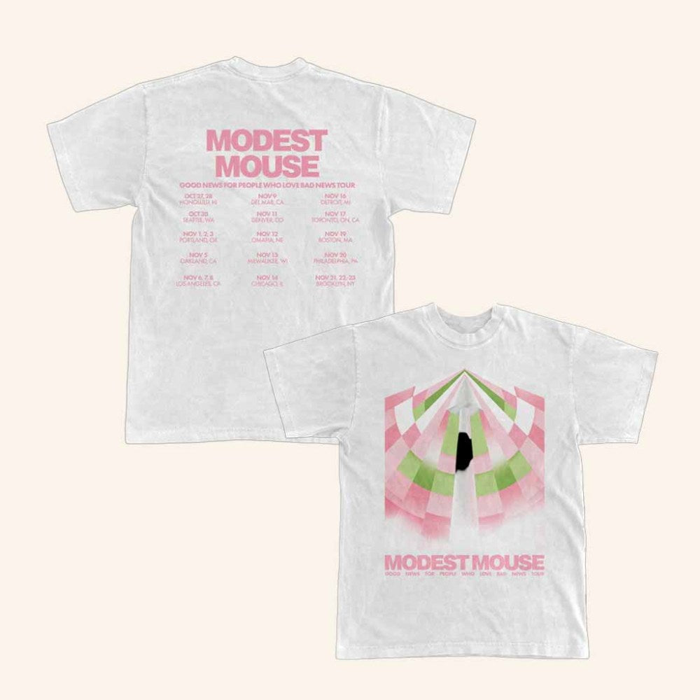 Modest Mouse Merch Good News For People Who Love Bad News Tour White T-Shirt Gift For Fans - GypsysystersGift